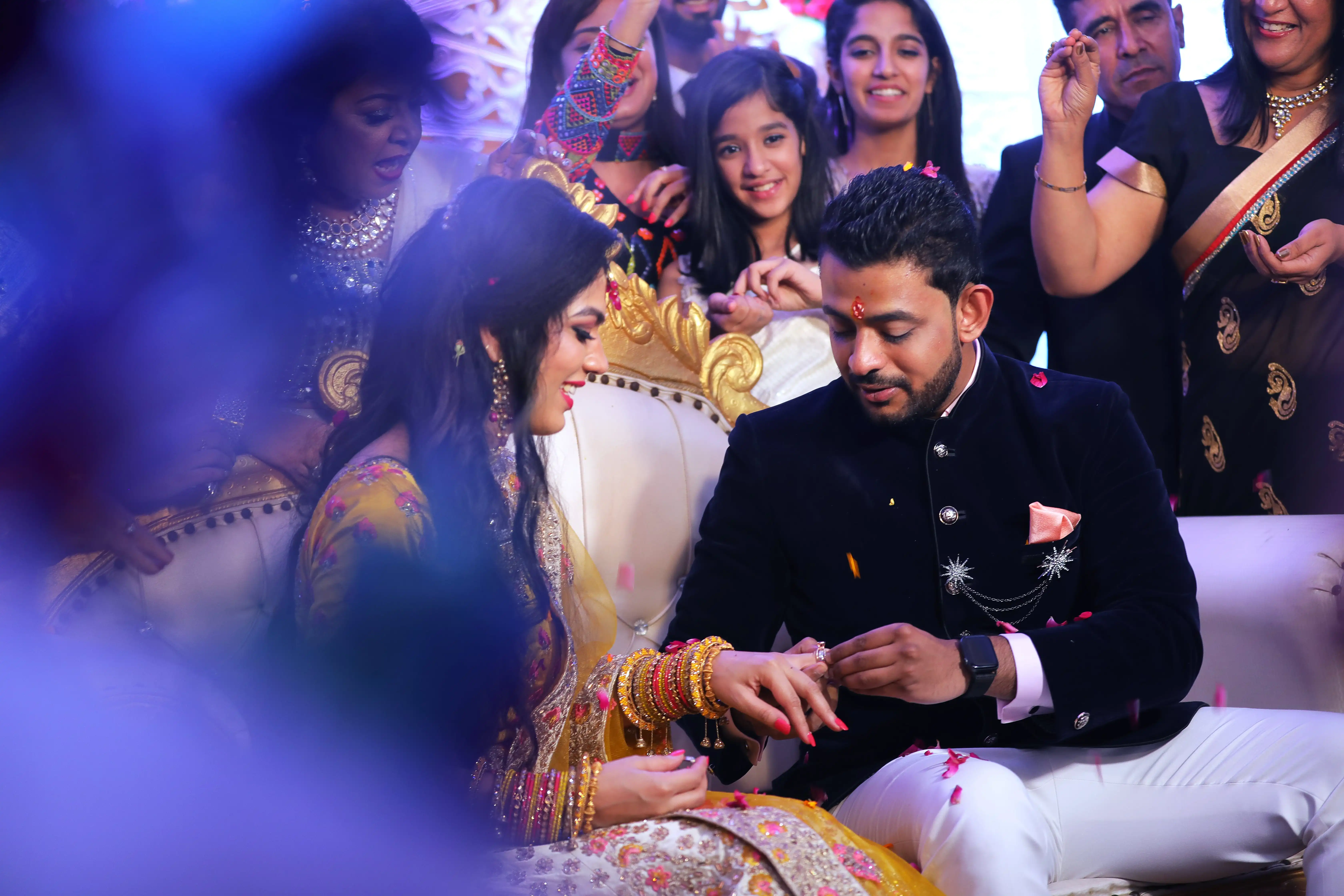 Candid celebration moment